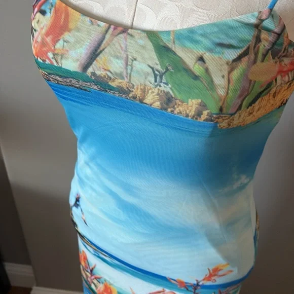 Zara Printed Resort Slip Dress Spaghetti Strap - Picture 6 of 8